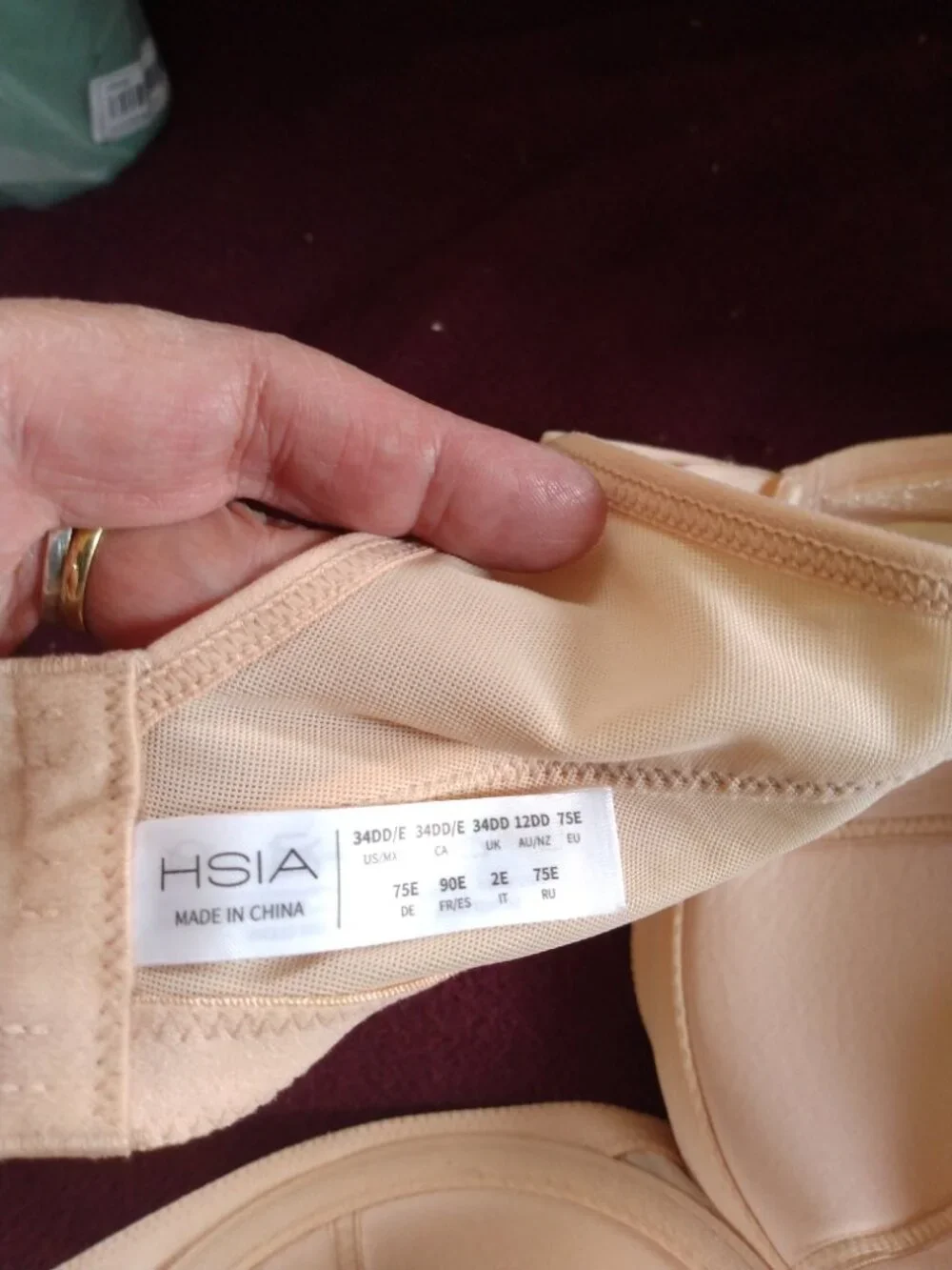 HSIA Peach Underwire T-Shirt Style Bra 34DD/E Everyday Support Adjustable Straps